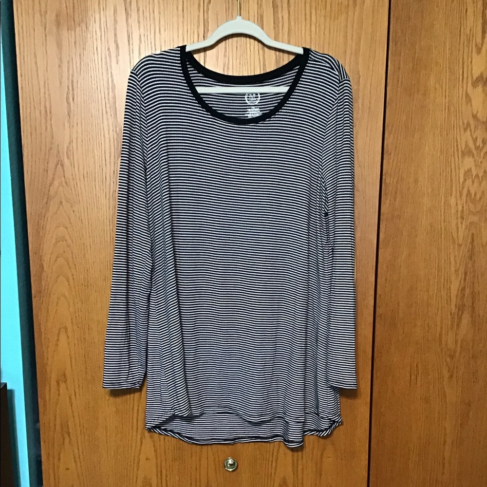 Striped long sleeve shirt with elbow patches